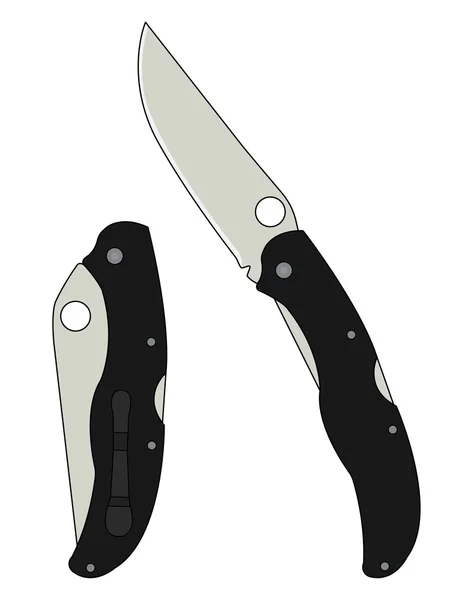 Pocket sharp folding compact knife — Stok Vektör