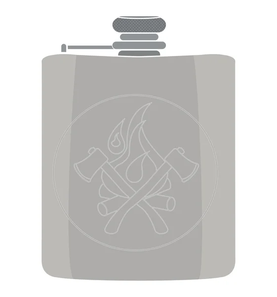 Drinking silver shiny flask — Stock Vector