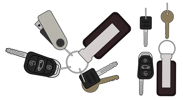 Set of realistic keys icons — Stock Vector