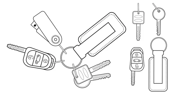 Conjunto de ícones de chaves realistas — Vetor de Stock