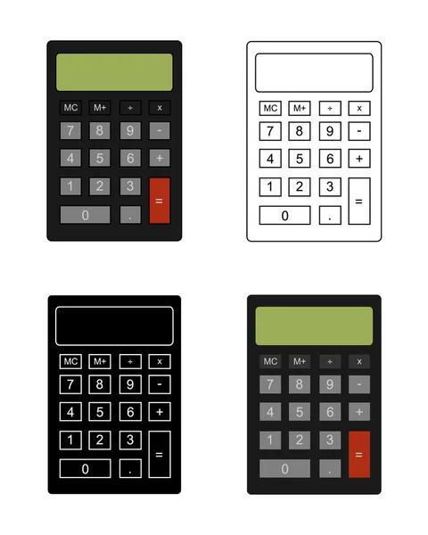 Simple office calculator set — Stockový vektor