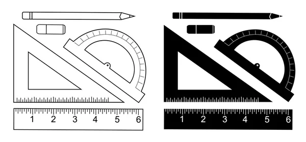 Conjunto de ensino de papelaria —  Vetores de Stock