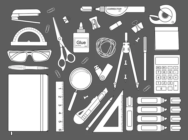 Stationery tools set — Stock Vector