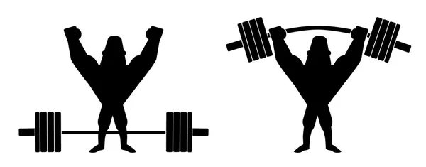 Sportsmen lifting heavy barbell — ストックベクタ