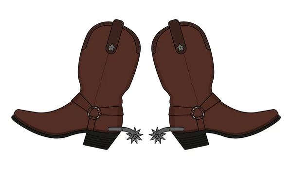 Кожаные ковбойские сапоги — стоковый вектор