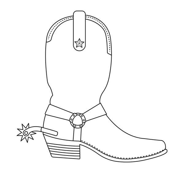 Wild west cowboy bootDivoký západ kovboj bota — Stockový vektor