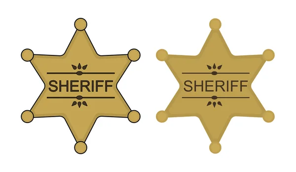 Wild west sheriff star badge icon — Stock Vector