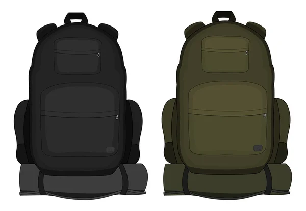 Mochilas turísticas de viaje con colchón — Vector de stock