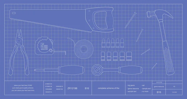 Instrumentos de renovación de planos — Archivo Imágenes Vectoriales