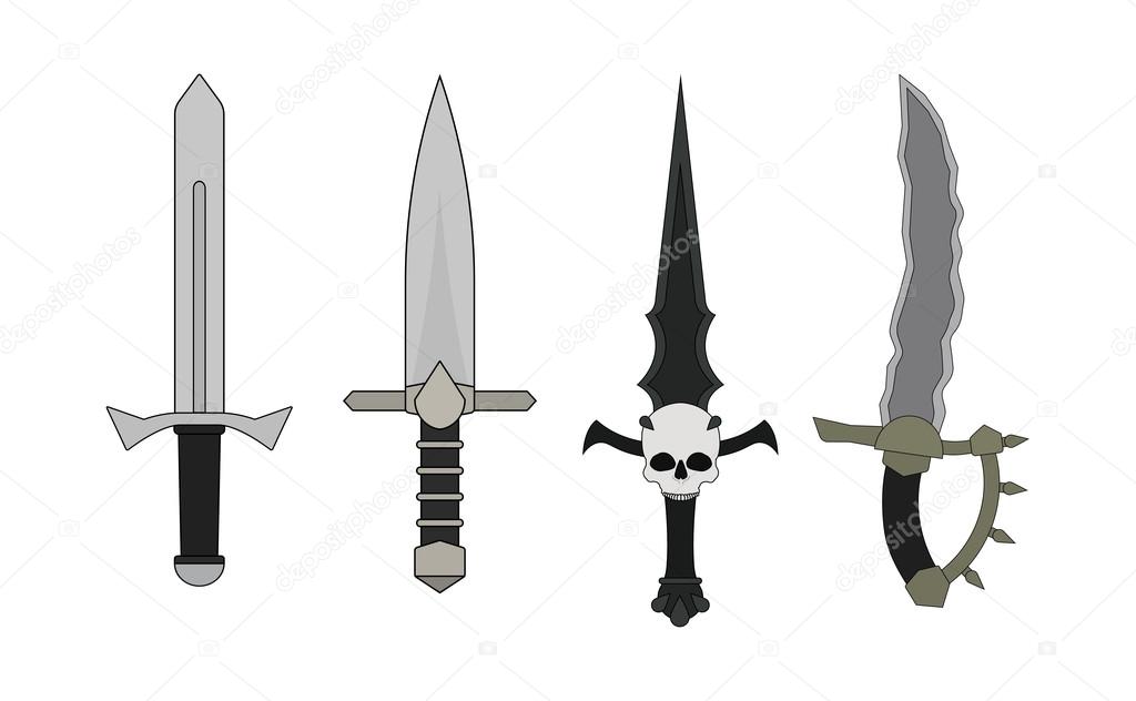 Set of different daggers