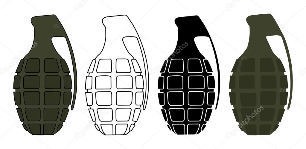 Grenades set isolated on white