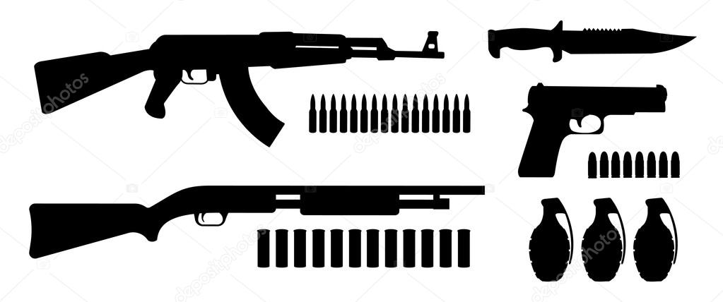 Weapon game resources silhouettes pack