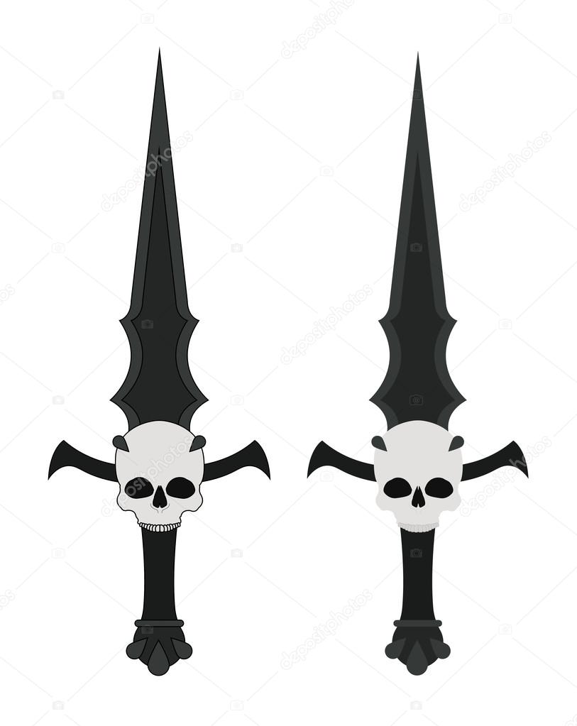 Sharp ritual  blades with skull
