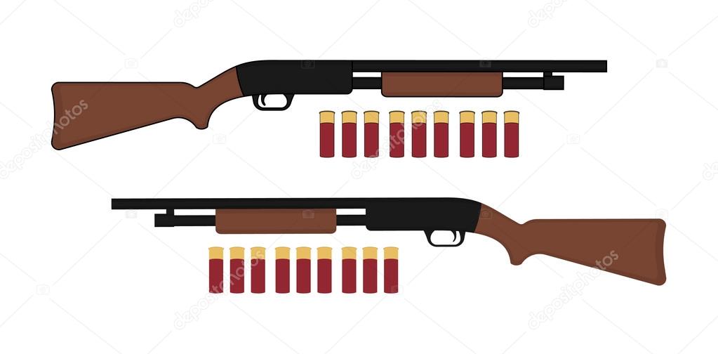 Two shotguns with bullets