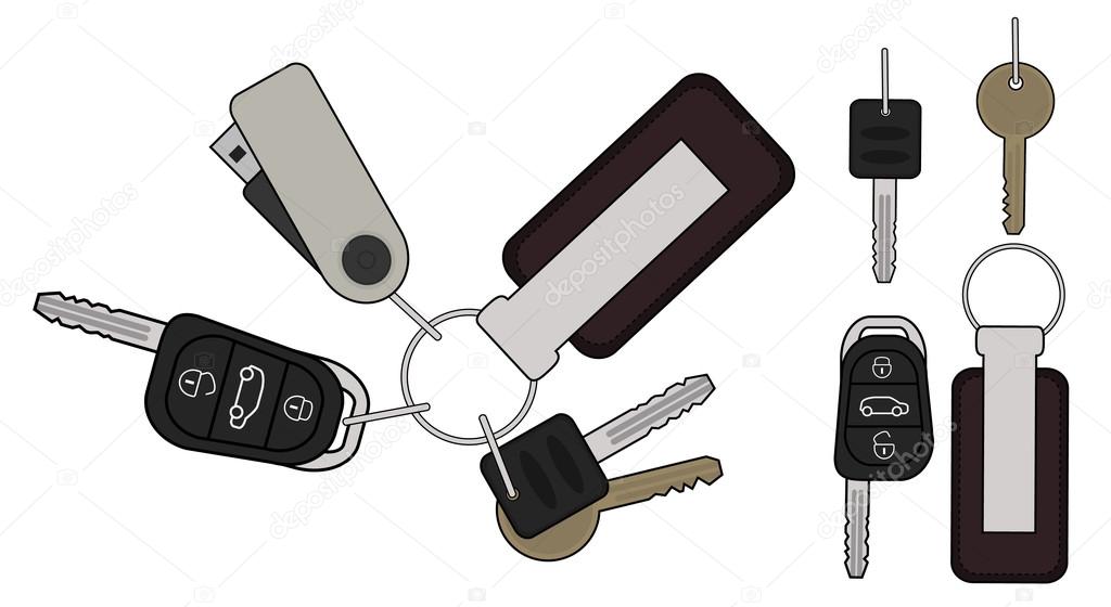Set of realistic keys icons