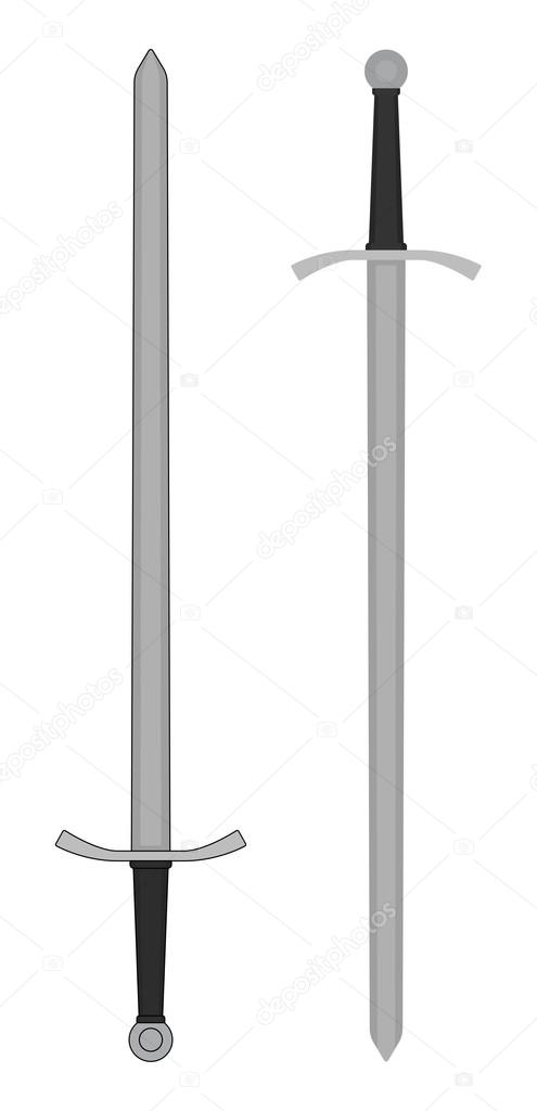 Two Handed Medieval Swords Vector Image By C Bsd Vector Stock 75627879