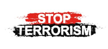 Stop terrorism banner clipart