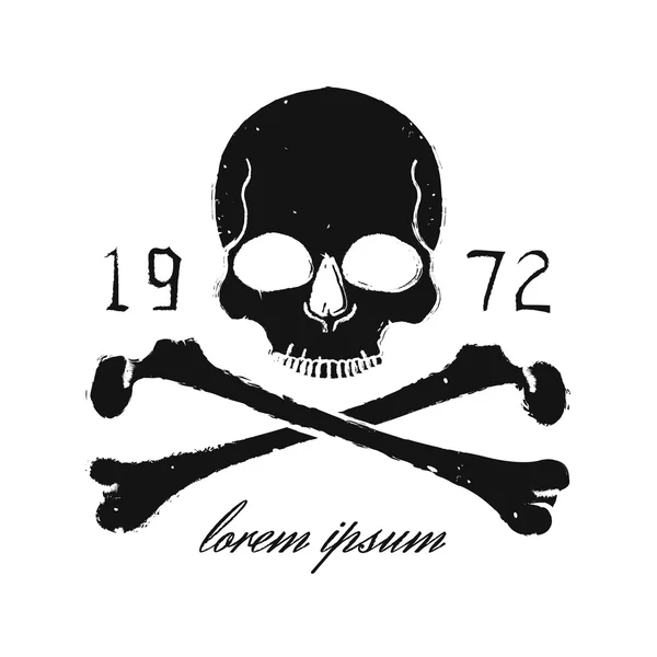 Skull emblem with text — Stock Vector