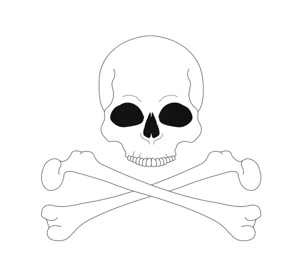 Contour lines skull with crossbones — Stock Vector