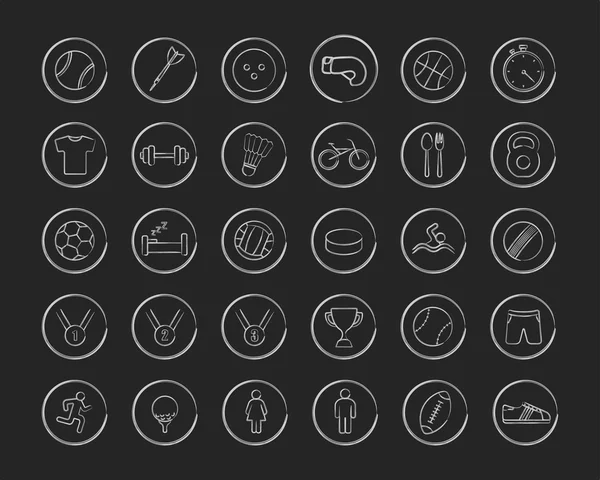 Juegos de deporte activo iconos conjunto — Archivo Imágenes Vectoriales