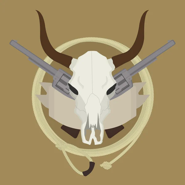Западный череп коровы — стоковый вектор