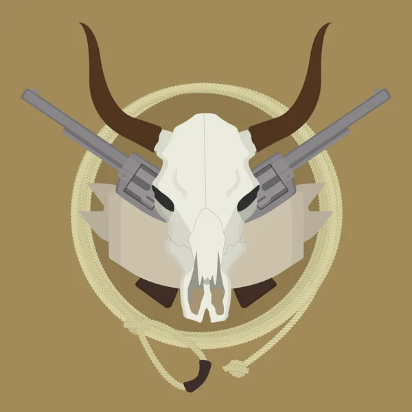 # WIld West cow cranio # — Vettoriale Stock