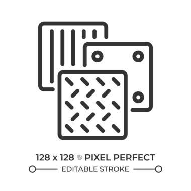 Metal levha çizgisi simgesi. Demir plakalar, metal işçiliği. Üretim, üretim. Paslanmaz çelik, güçlendirilmiş. İzole vektör çizimi. Taslak sembol. Basit doğrusal çizim. Düzenlenebilir vuruş