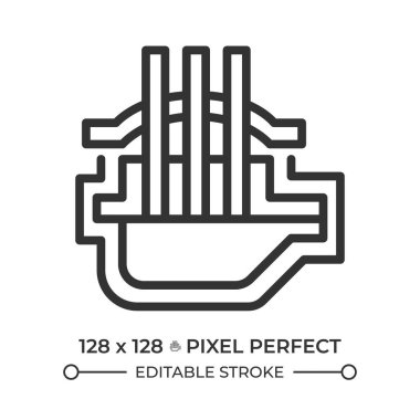 Elektrikli yay fırın hattı simgesi. Ağır sanayi, metalürji. Modern teknoloji, üretim. Metal döküm. İzole vektör çizimi. Taslak sembol. Basit doğrusal çizim. Düzenlenebilir vuruş