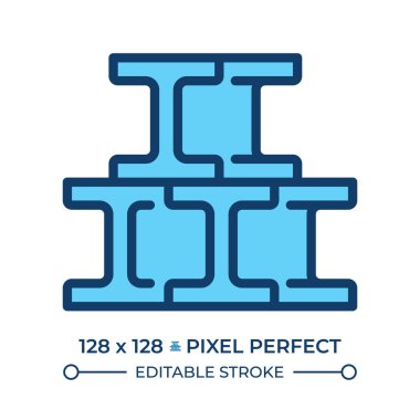 Çelik çizgisi renk simgesi. Üretim işi. Endüstriyel üretim ve inşaat. Metalurji, metal işçiliği. İzole vektör çizimi. Düz renkli sembol tasarımı. Düzenlenebilir vuruş