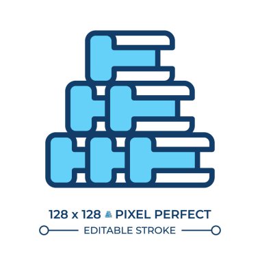 Işın çizgisi renk simgesi. İnşaat malzemeleri, bina. Mühendislik, endüstriyel. Malzeme yönetimi. Ürün imalatı. İzole vektör çizimi. Düz renkli sembol tasarımı. Düzenlenebilir vuruş