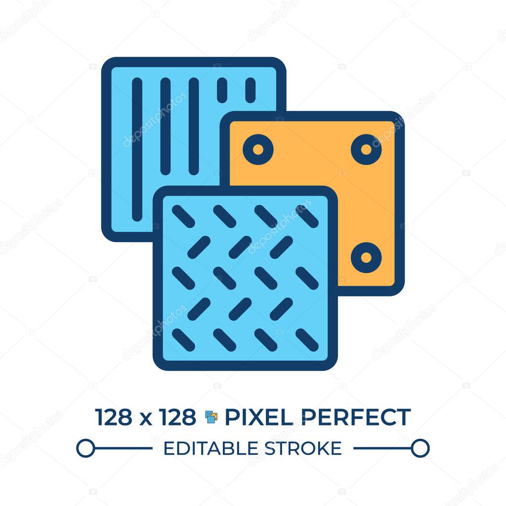 Sheet metal line color icon. Iron plates, metalwork. Production, manufacturing. Stainless steel, reinforced. Isolated vector illustration. Flat colorful symbol design. Editable stroke