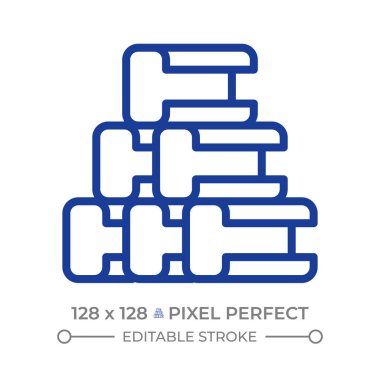 İki renkli çizgi simgesi ışınla. Mühendislik, endüstriyel. Ürün imalatı. İnşaat malzemeleri iki renk ana hatlı sembol. Duotone lineer piktogram. İzole bir illüstrasyon. Düzenlenebilir vuruş