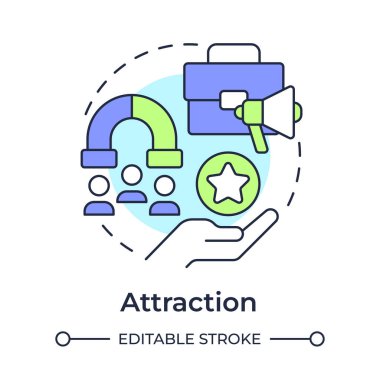 Çekim çok renkli konsept simgesi. Organizasyon için doğru yeteneği çizmek. Çalışanların yaşam döngüsü. Yuvarlak şekil çizimi. Soyut bir fikir. Grafik tasarımı. Promosyon malzemelerinde kullanması kolay,