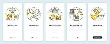 Mobil uygulama ekranında suç önleme. Güvenlik gelişimi. Doğrusal kavramlarla düzenlenebilir grafik yönergelerini 5 adımda gezdir. UI, UX, GUI. Montserrat Yarı Kalın, Düzenli yazı tipleri