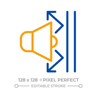 Noise barrier pixel perfect two color line icon. Structure blocking and absorbing sounds. Road infrastructure bicolor outline symbol. Duotone linear pictogram. Isolated illustration. Editable stroke