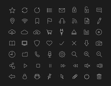 Web, multimedia Icons set