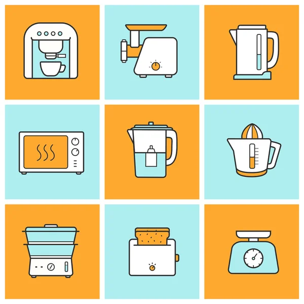 Mutfak eşyaları, mutfak ekipmanları Icons set