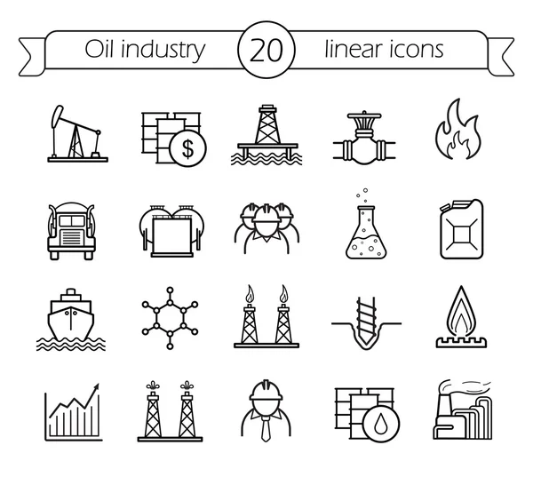 Conjunto de iconos de la industria petrolera — Vector de stock