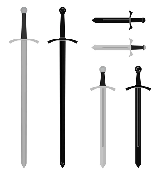 Conjunto de iconos de espada medieval — Vector de stock