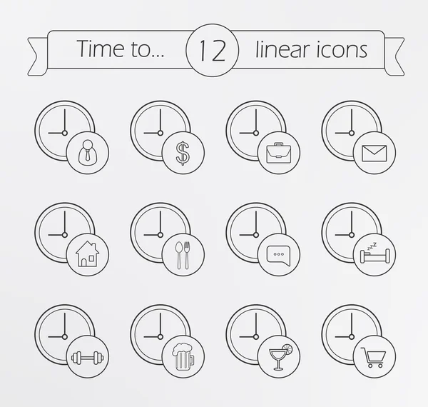 Conjunto de ícones de gerenciamento de tempo — Vetor de Stock