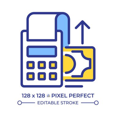Ödenebilir piksel mükemmel çizgi renk simgesini hesaplar. Şirketin alacaklılara borcu vardı. Mallar ve hizmetler veresiye. İzole vektör çizimi. Düz renkli sembol tasarımı. Düzenlenebilir vuruş
