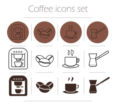 Kahve içecek Icons set