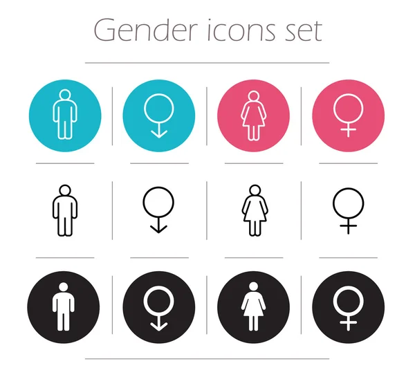 Cinsiyet, erkek, kadın Icons set