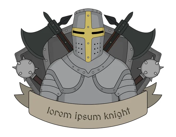 Emblème de chevalier médiéval — Image vectorielle