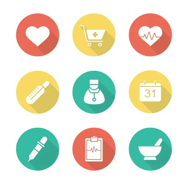 Médico, conjunto de ícones de medicina —  Vetores de Stock