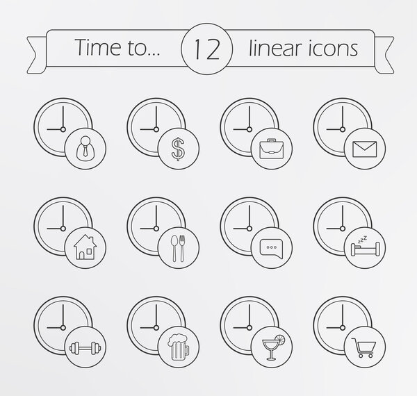 Набор значков управления временем