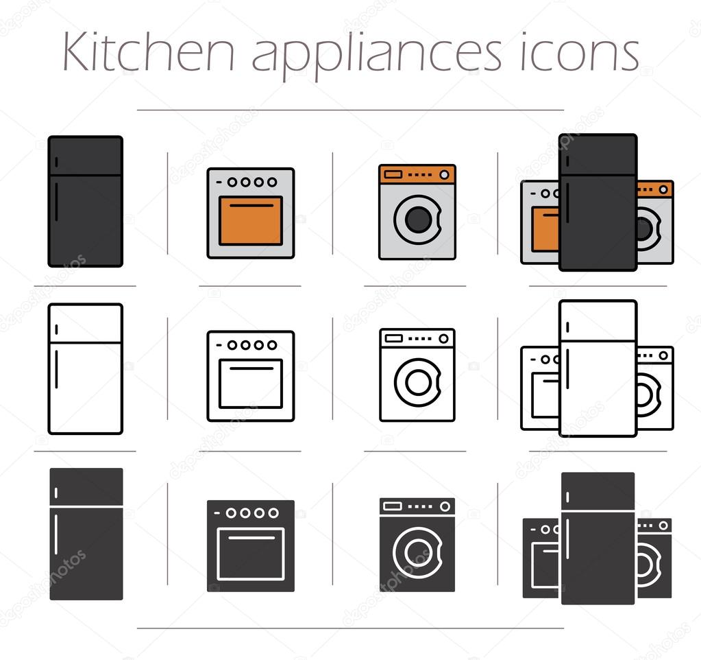 Kitchen appliances icons set Stock Vector Image by ©bsd 88676194