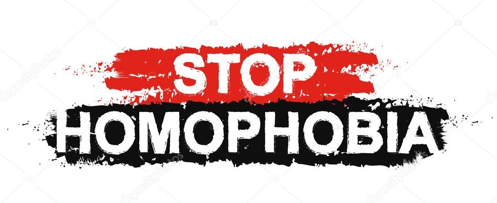 Stop homophobia grunge sign