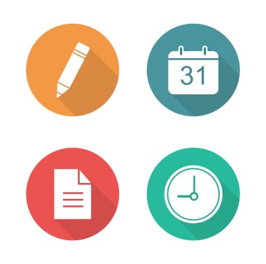 Organizer flat design icons set