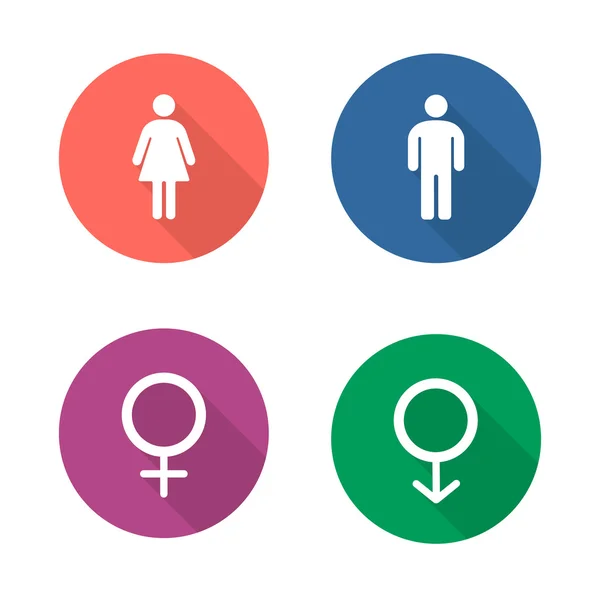 Gender symbols flat design icons set — Stock Vector